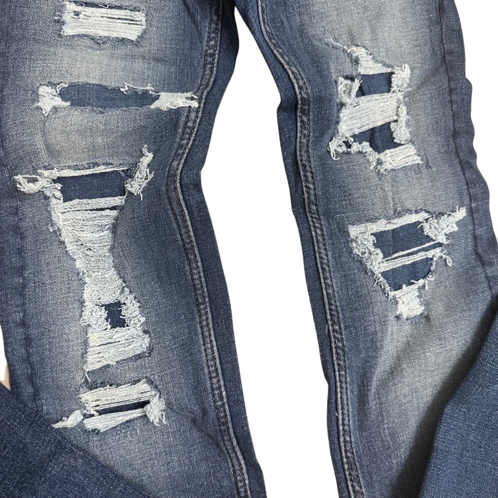 Abercrombie Kids Distressed Stacked Skinny Jean 9/10 Slim Blue NEW WITH TAGS - Picture 2 of 6